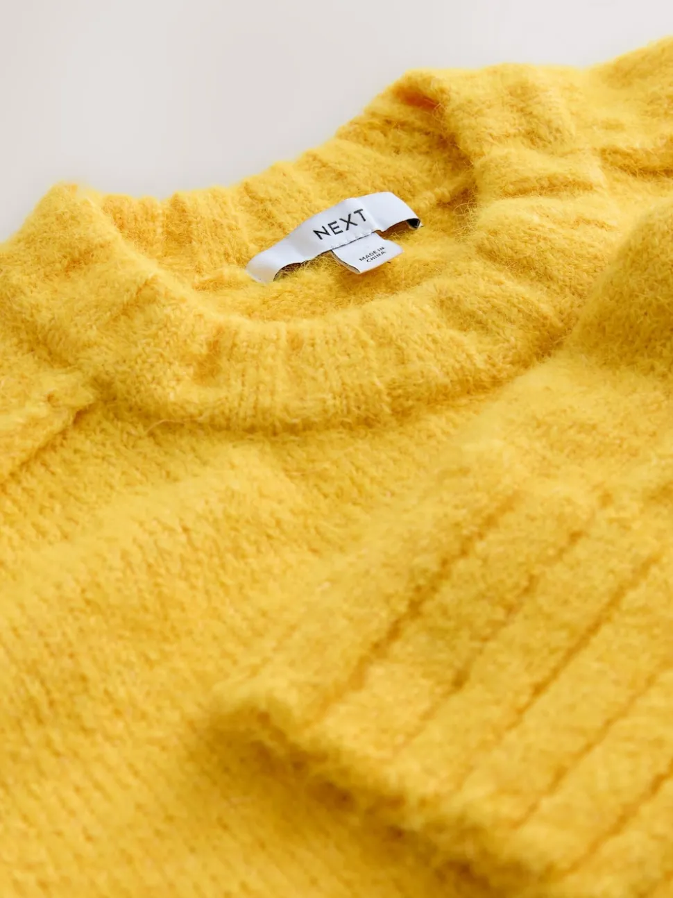 Bright Yellow Crew Neck Jumper With Wool