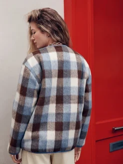 Brown and Blue Checked Jacket