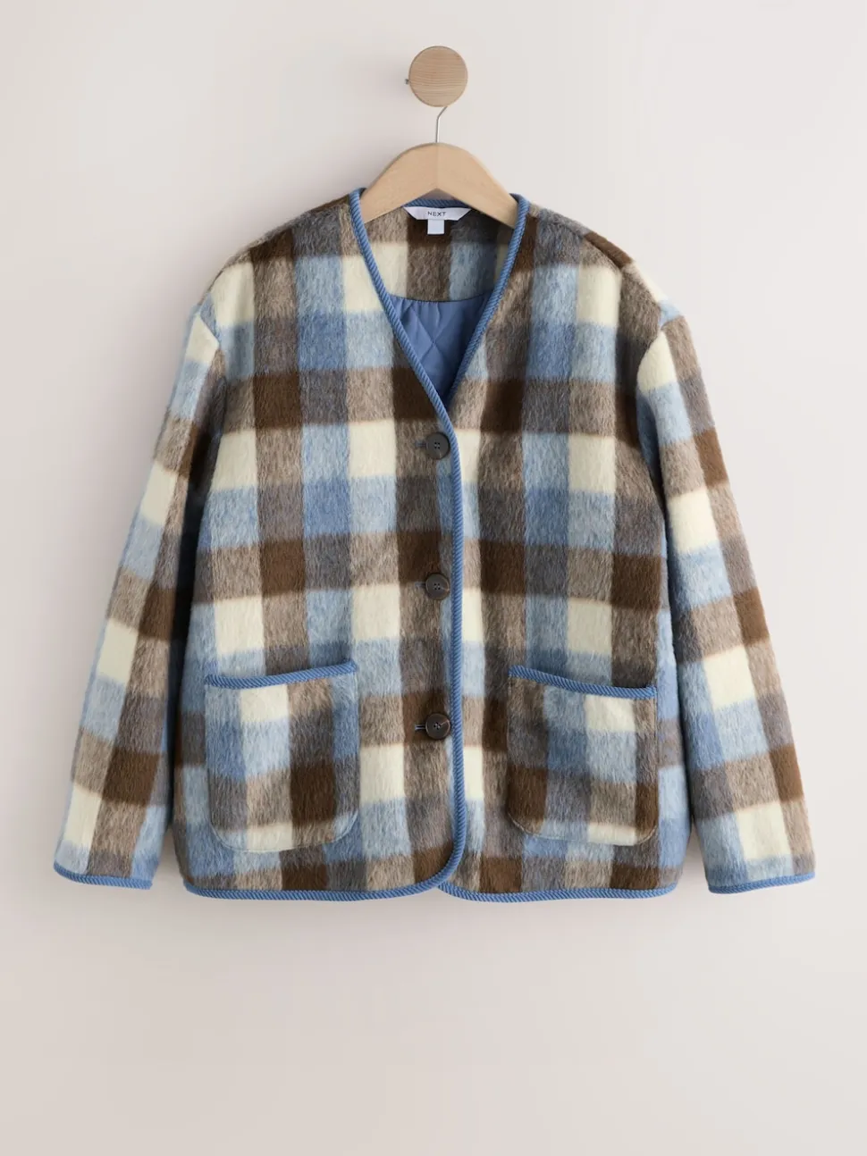 Brown and Blue Checked Jacket