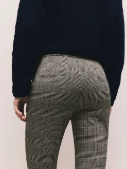 Brown Check Ponte Leggings
