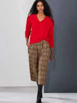 Brown Check Smart Culottes