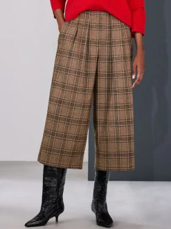 Brown Check Smart Culottes