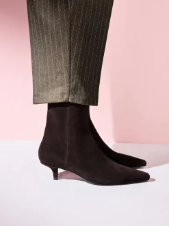 Brown Suede Tabitha Simmons x Next Underset Heel Ankle Boots
