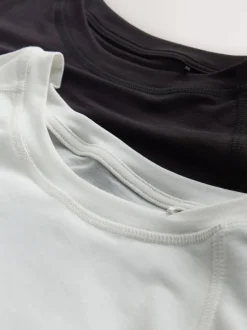 Brown/Cream Active Crew Neck Short Sleeve T-Shirts 2 Pack