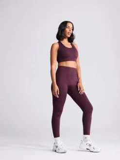 Burgundy Red Active Cross Back Sports Bra