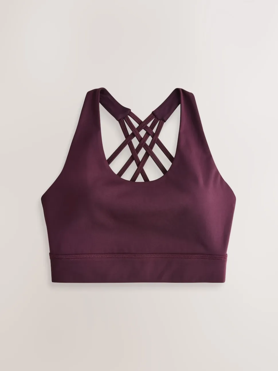 Burgundy Red Active Cross Back Sports Bra