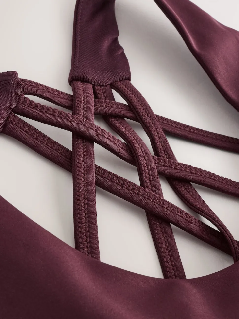 Burgundy Red Active Cross Back Sports Bra