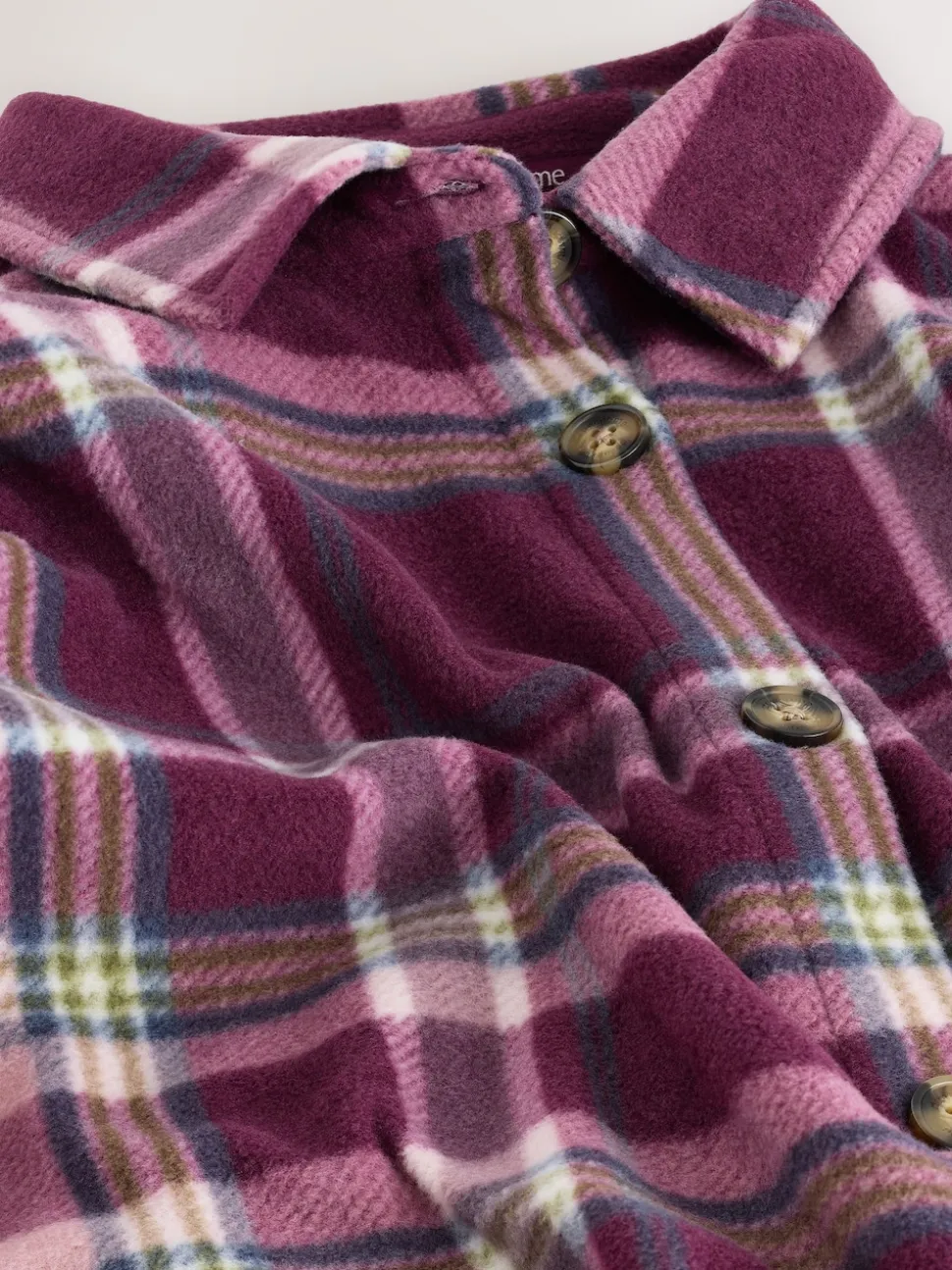Burgundy Red Check Polar Fleece Shacket