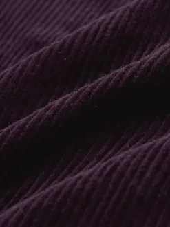 Burgundy Red Cord Wide Leg Trousers With Scarf