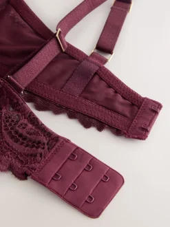 Burgundy Red DD+ Non Pad Plunge Lace Ultimate Comfort Bra