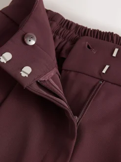 Burgundy Red Elastic Back Wide Leg Trousers