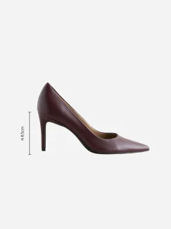 Burgundy Red Extra Wide Fit Leather Mid Court Shoes