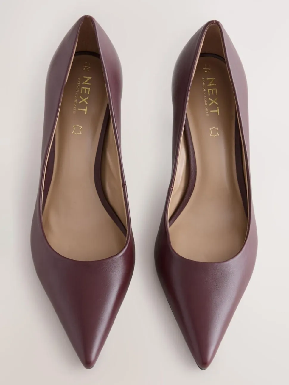Burgundy Red Extra Wide Fit Leather Mid Court Shoes