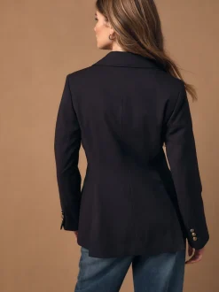 Burgundy Red Fitted Single Breasted Blazer