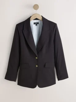 Burgundy Red Fitted Single Breasted Blazer