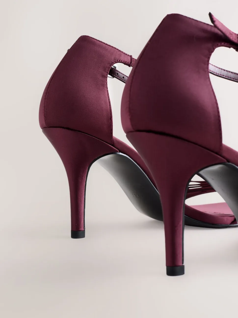 Burgundy Red Forever Comfort® Mini Satin Bow Heeled Sandals