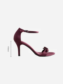 Burgundy Red Forever Comfort® Mini Satin Bow Heeled Sandals