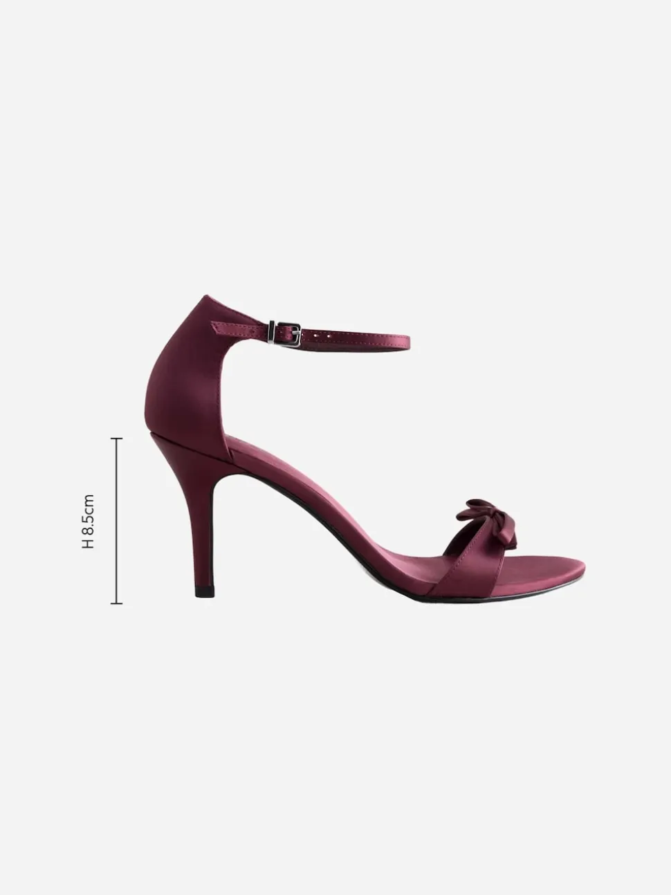 Burgundy Red Forever Comfort® Mini Satin Bow Heeled Sandals