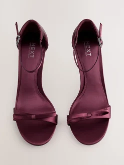 Burgundy Red Forever Comfort® Mini Satin Bow Heeled Sandals