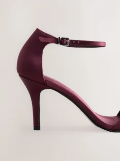 Burgundy Red Forever Comfort® Mini Satin Bow Heeled Sandals