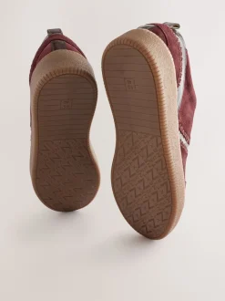 Burgundy Red Forever Comfort® Leather Chunky Sole Lace-Up Trainers