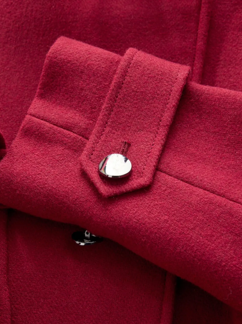 Burgundy Red Formal Funnel Neck Coat