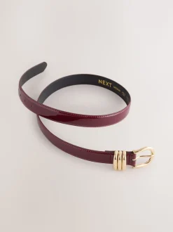 Burgundy Red High Shine Regular PU Belt