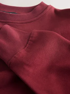 Burgundy Red 2-In-1 Sweatshirt With Satin Midi Skirt