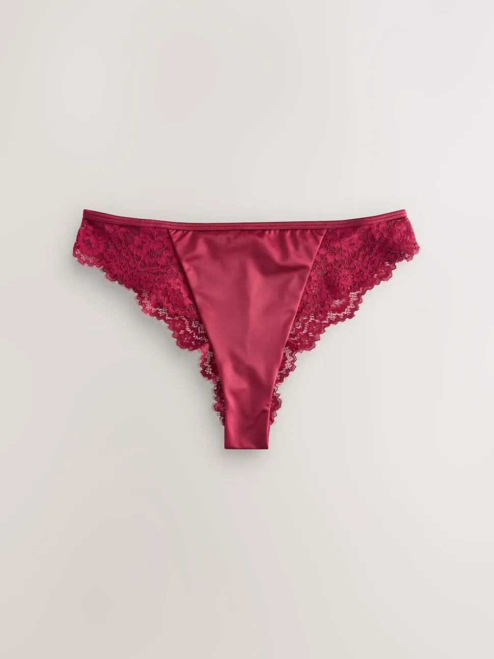 Burgundy Red Lace Bow Back Knickers