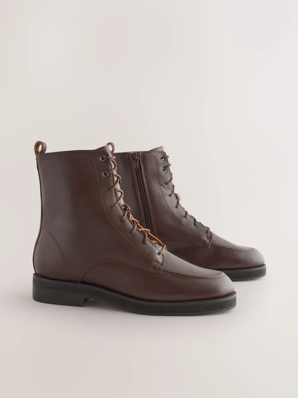 Burgundy Red Leather Forever Comfort® Lace-Up Ankle Boots