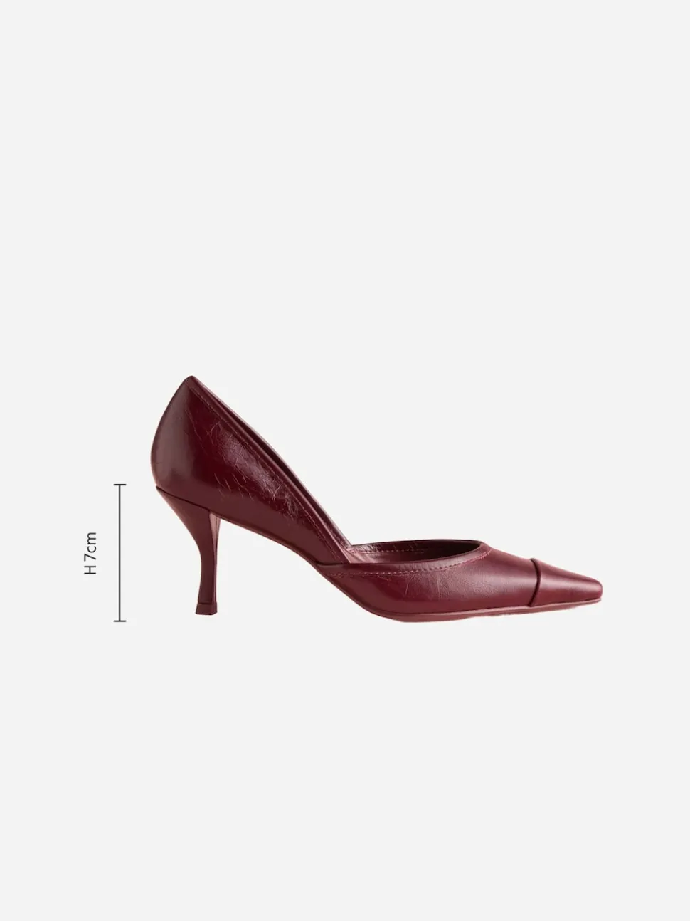 Burgundy Red Leather Tabitha Simmons x Next Mary Grace Leather Chisel Toe Court Heels