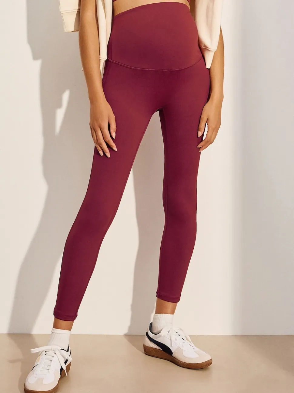 Burgundy Red Maternity Sports Leggings