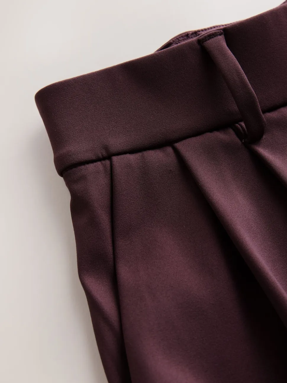 Burgundy Red N. Premium Wide Leg Tailored Jersey Trousers