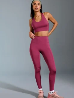 Burgundy Red Power Active Sports Leggings