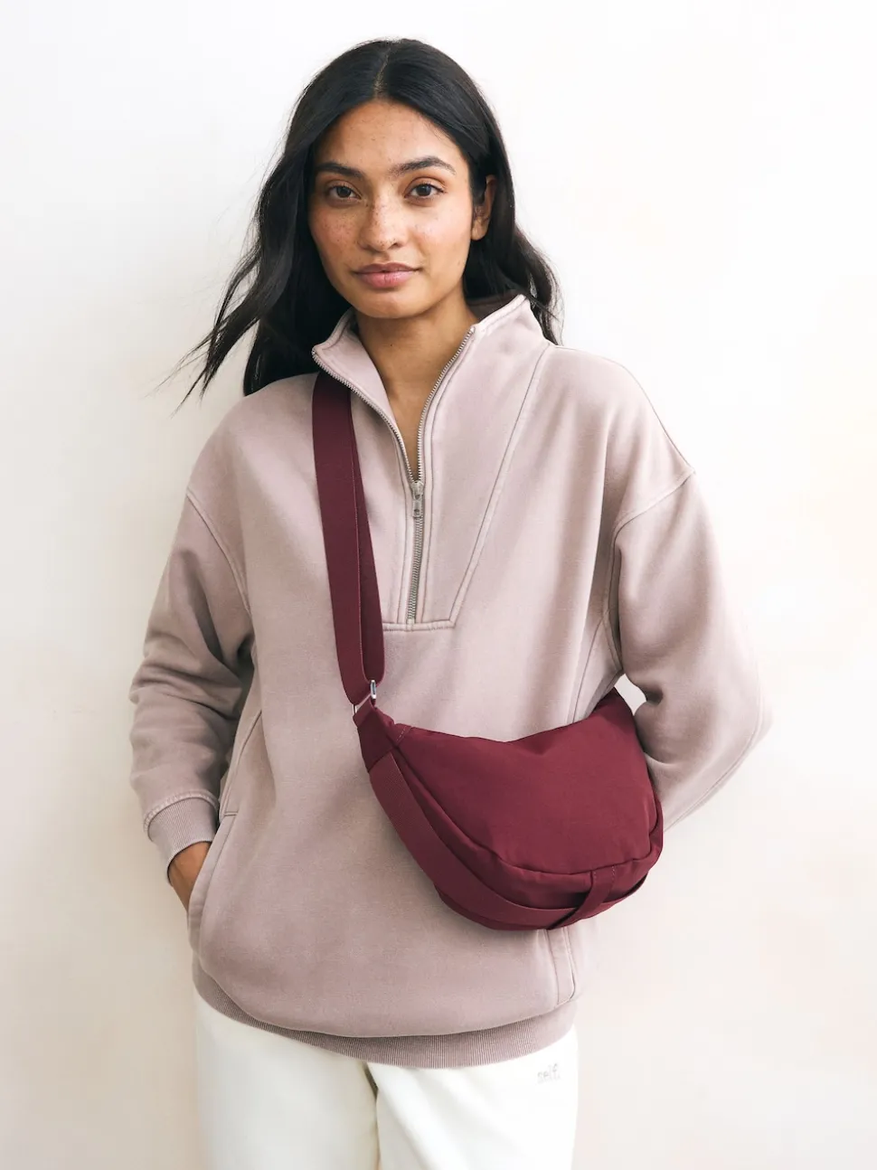 Burgundy Red Sling Cross Body Bag