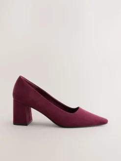 Burgundy Red Standard/Wide Fit Standard Chisel Toe Block Courts