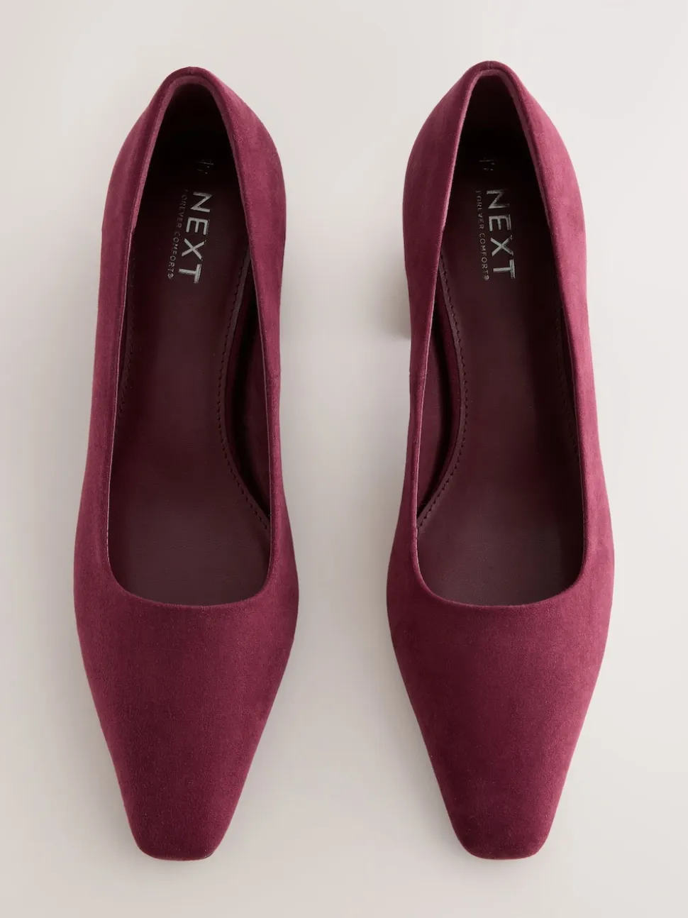 Burgundy Red Standard/Wide Fit Standard Chisel Toe Block Courts