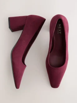 Burgundy Red Standard/Wide Fit Standard Chisel Toe Block Courts
