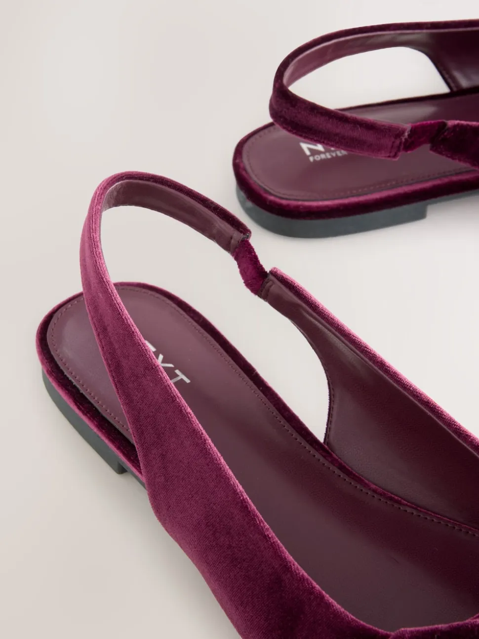 Burgundy Red Velvet Forever Comfort® Point Toe Bow Slingback Flat Shoes