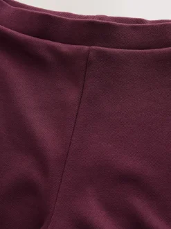 Burgundy Red Wide Leg Compact Trousers