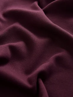 Burgundy Red Wide Leg Compact Trousers