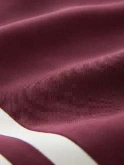 Burgundy Red Wide Leg Side Stripe Trousers