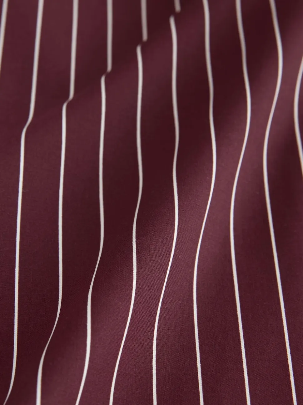 Burgundy Stripe Fitted Stretch Essential Long Sleeve Shirt