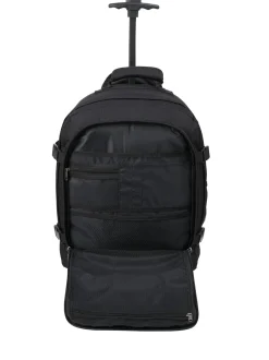 Cabin Max Dark Black Metz Underseat Hybrid 30 Litre Trolley Bag and Backpack