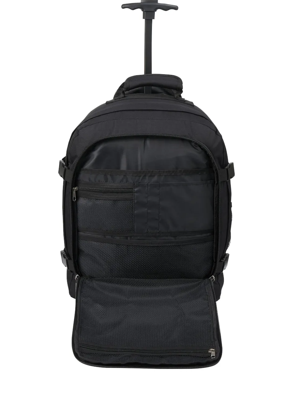 Cabin Max Dark Black Metz Underseat Hybrid 30 Litre Trolley Bag and Backpack
