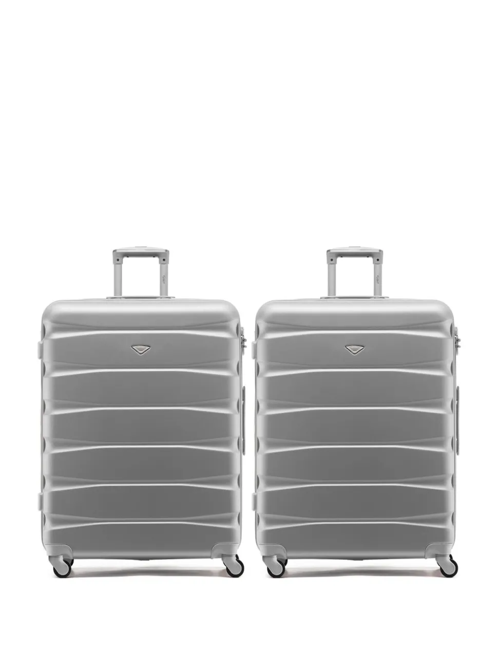 CABIN PRO Silver Set of 2 Large Check-In Hold Luggage Hardcase Travel Suitcases
