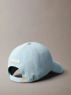 Calvin Klein Blue Burnout Emblem Logo Denim Cap