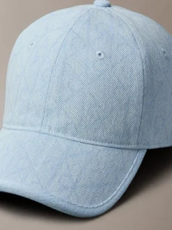 Calvin Klein Blue Burnout Emblem Logo Denim Cap