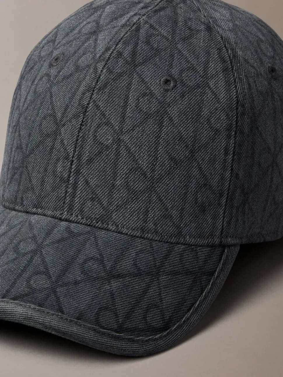 Calvin Klein Grey Burnout Emblem Logo Denim Cap