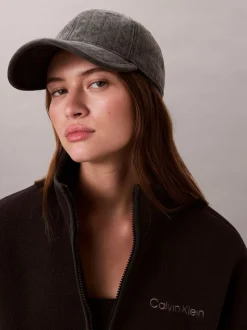 Calvin Klein Grey Burnout Emblem Logo Denim Cap